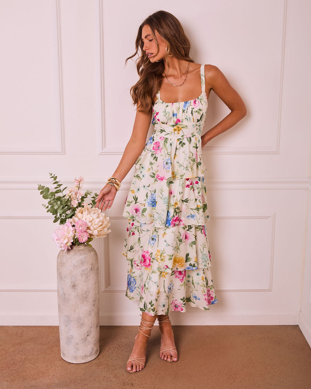 Bloom Belle Tiered Floral Maxi Dress