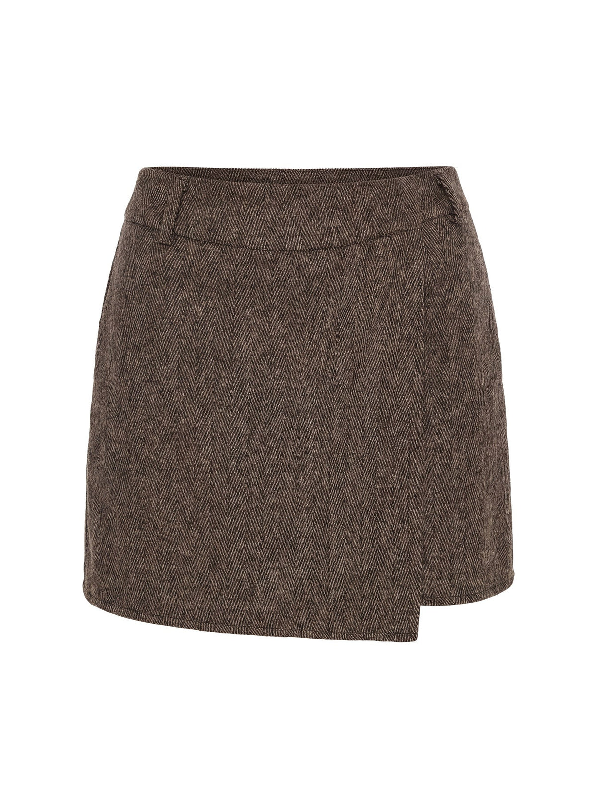 Adelyne Tweed Mini Skirt Brown
