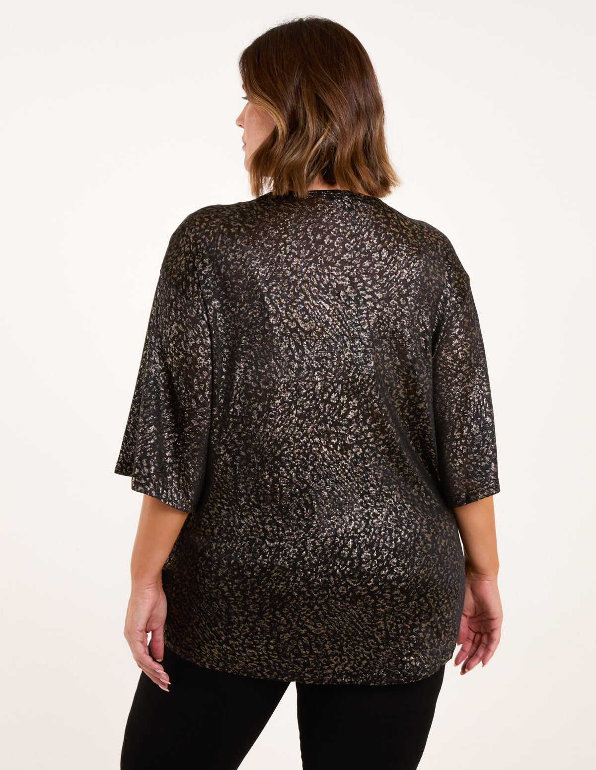 Curve Leopard V Neck Tie Front Top