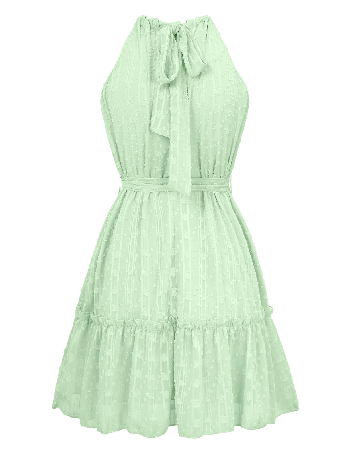 Priscilla Halter Babydoll Mini Dress - Mint