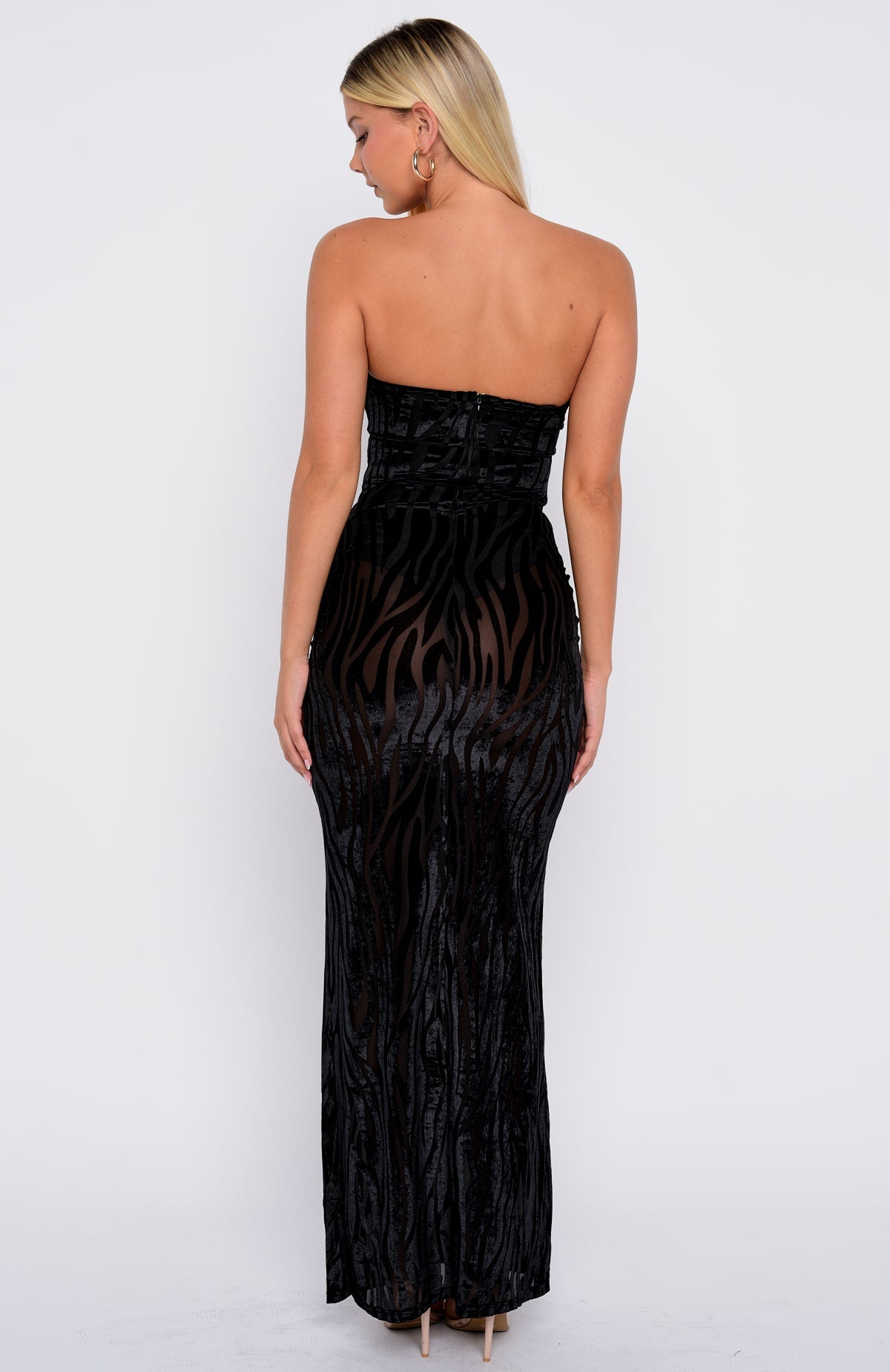 Running The Show Strapless Maxi Dress Black