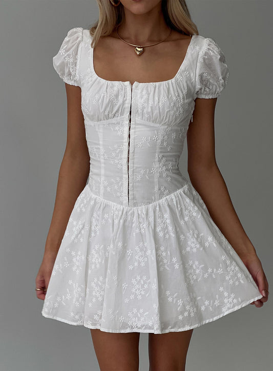 Lethia Corset Mini Dress White