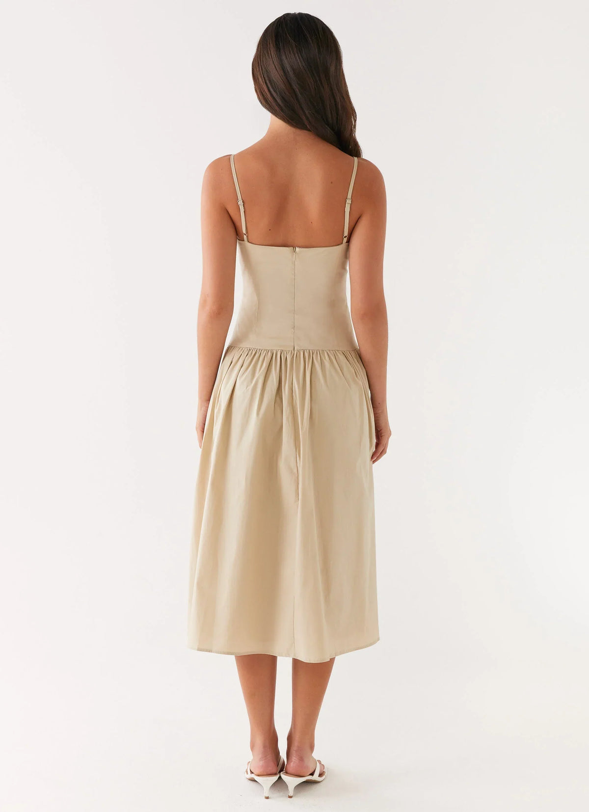 Azalea Midi Dress - Beige