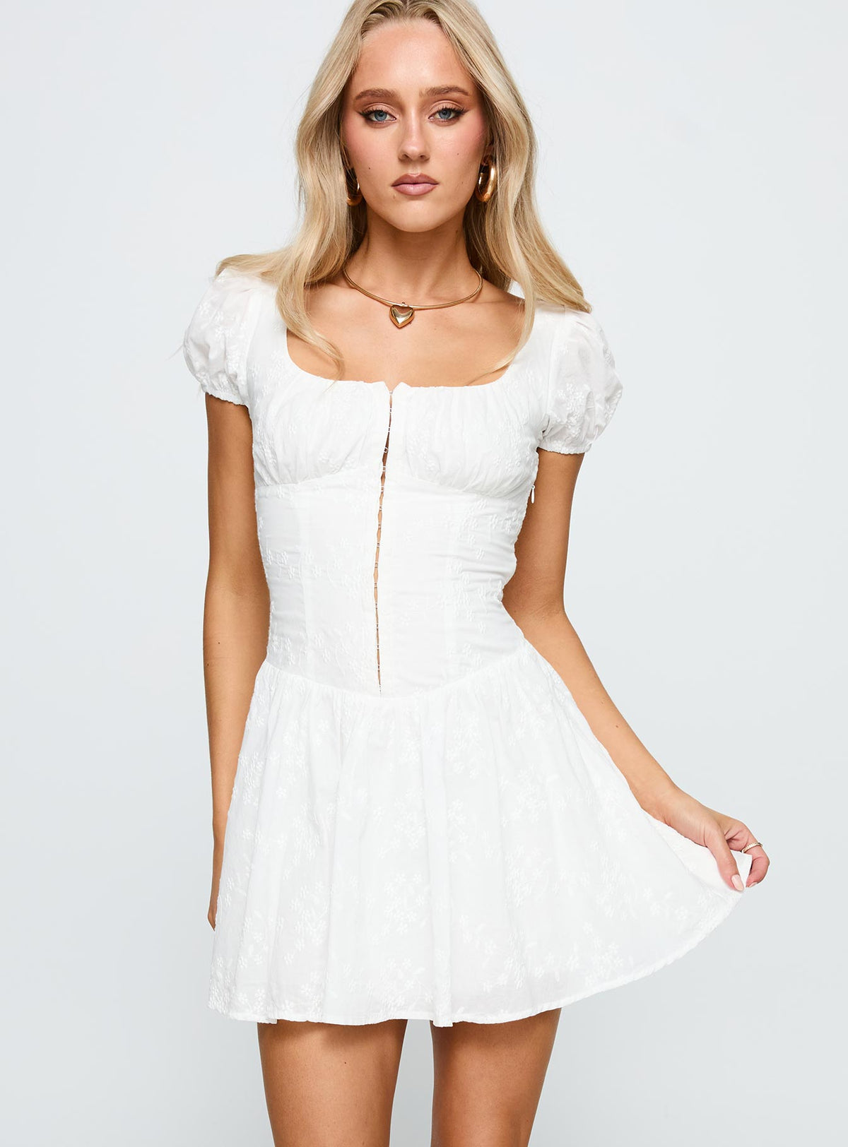 Lethia Corset Mini Dress White
