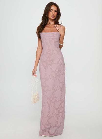 Celena Maxi Dress Light Pink Burnout