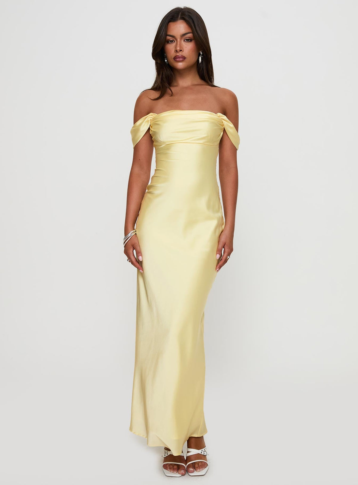 Azura Off The Shoulder Maxi Dress Yellow
