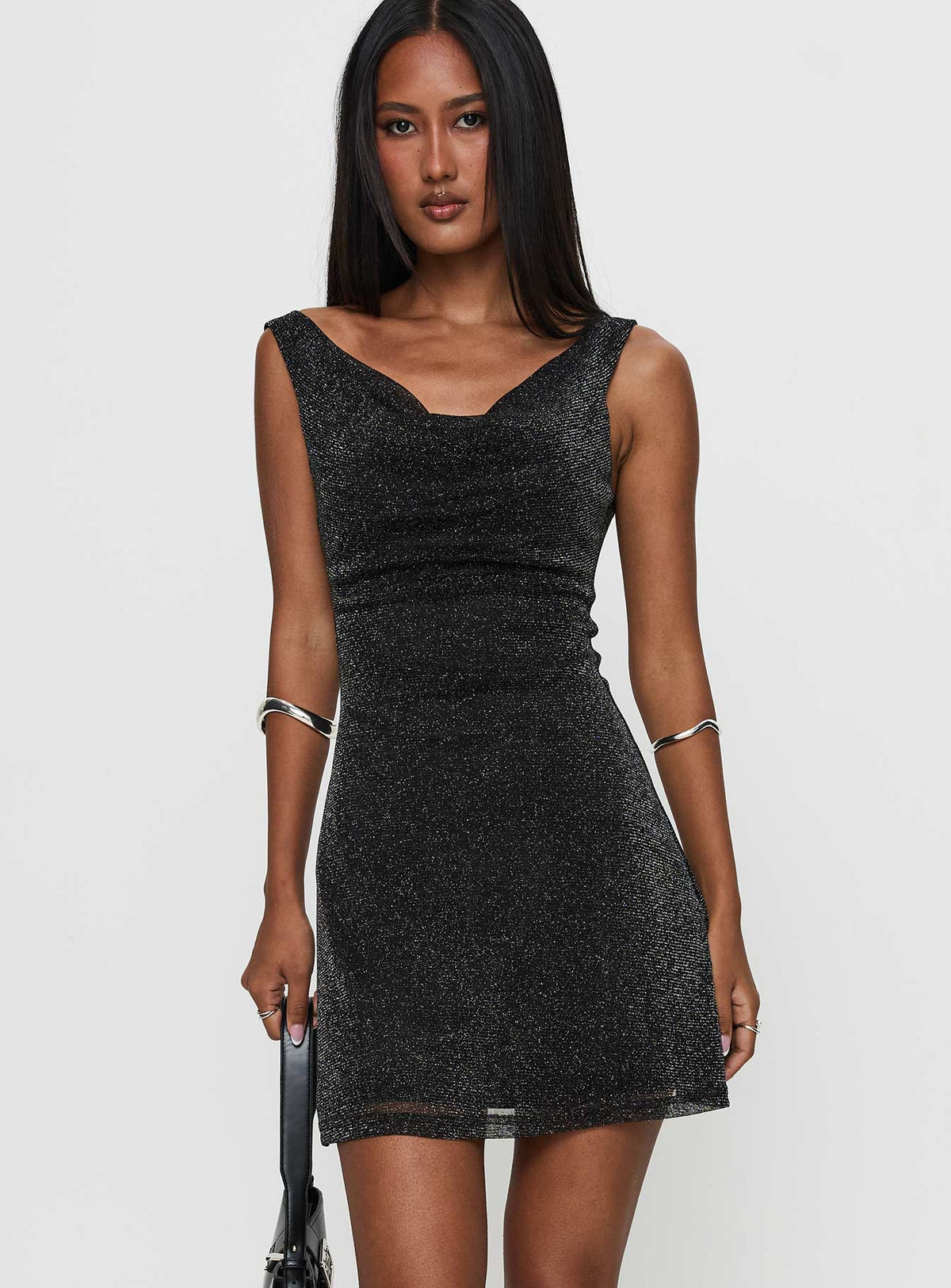 Romani Mini Dress Black Glitter