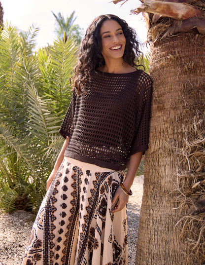 Round Neck Net Top
