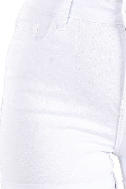 Novalie White High Rise Roll Cuff Shorts