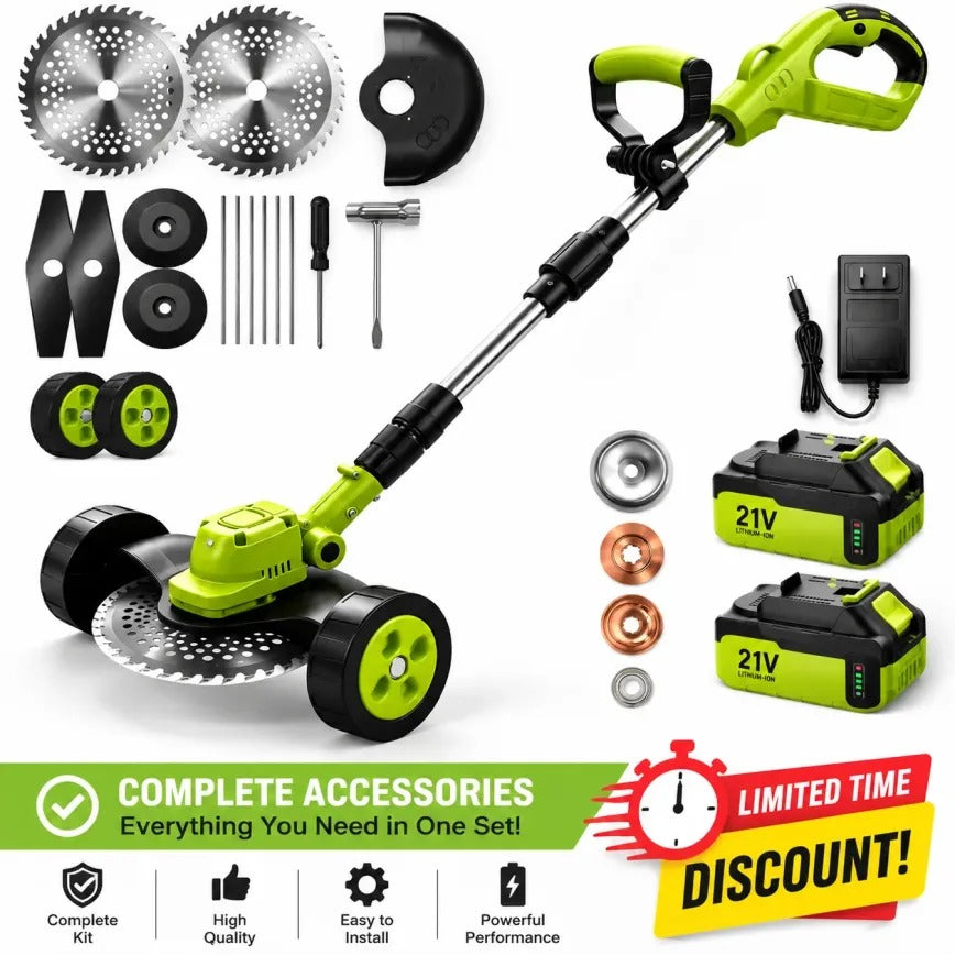 🔥 Summer Sale – 21V Cordless 3-in-1 Lawn Mower | Mower, Trimmer & Edger