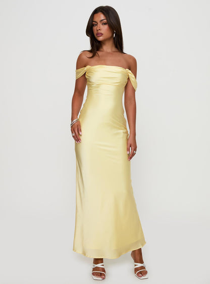Azura Off The Shoulder Maxi Dress Yellow