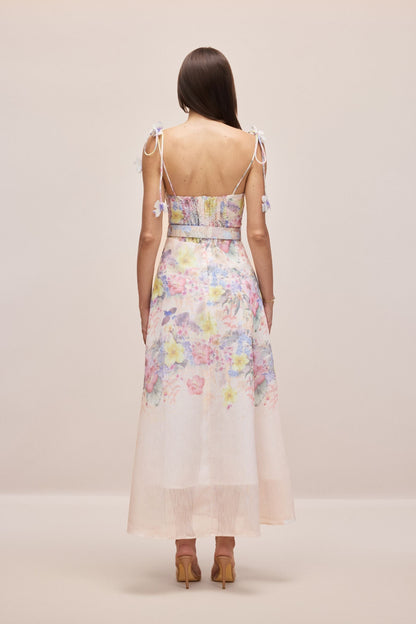 Tasha Floral Strap Corset Maxi Dress