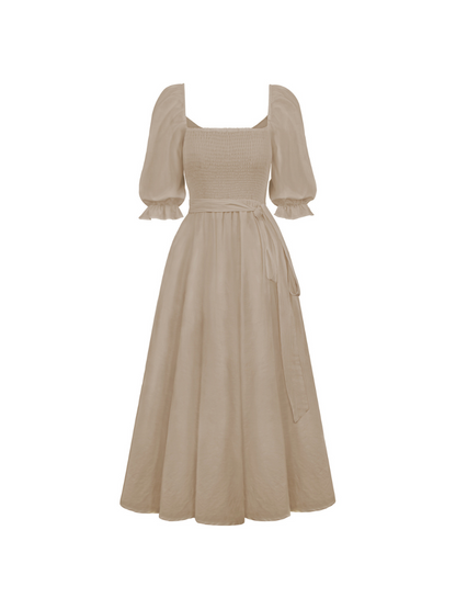 SUNSET SANDS TWO WAY WEARABLE MIDI DRESS - NEUTRAL