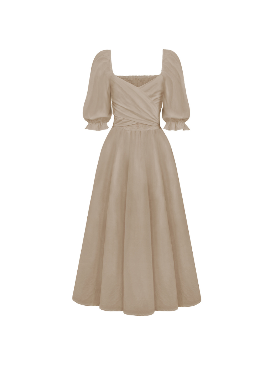 SUNSET SANDS TWO WAY WEARABLE MIDI DRESS - NEUTRAL