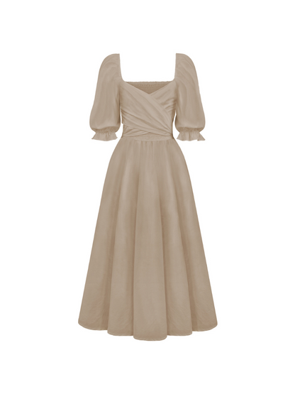 SUNSET SANDS TWO WAY WEARABLE MIDI DRESS - NEUTRAL