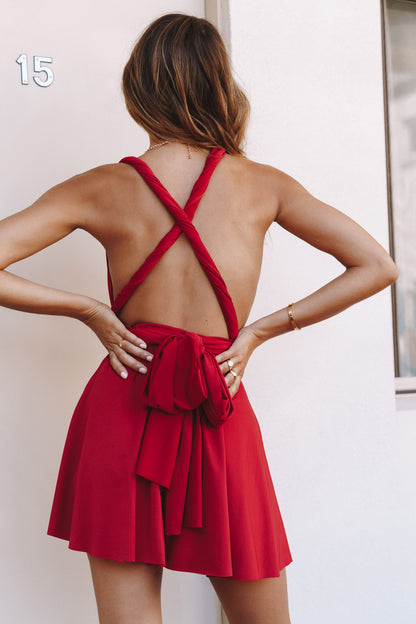 Ariana Multiway Mini Dress Red