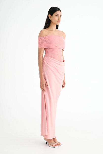 Leona Off Shoulder Sheer Maxi Dress