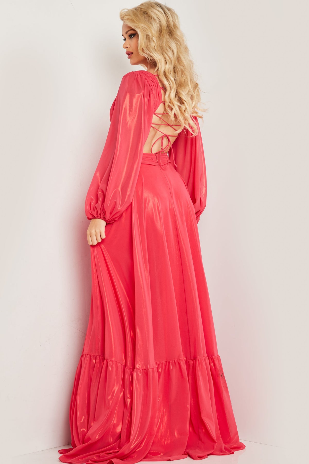 Jovani 26247 Long Sleeve Ruched Formal Prom Dress