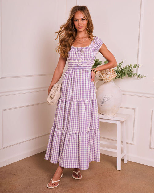 Willowy Meadow Gingham Maxi Dress