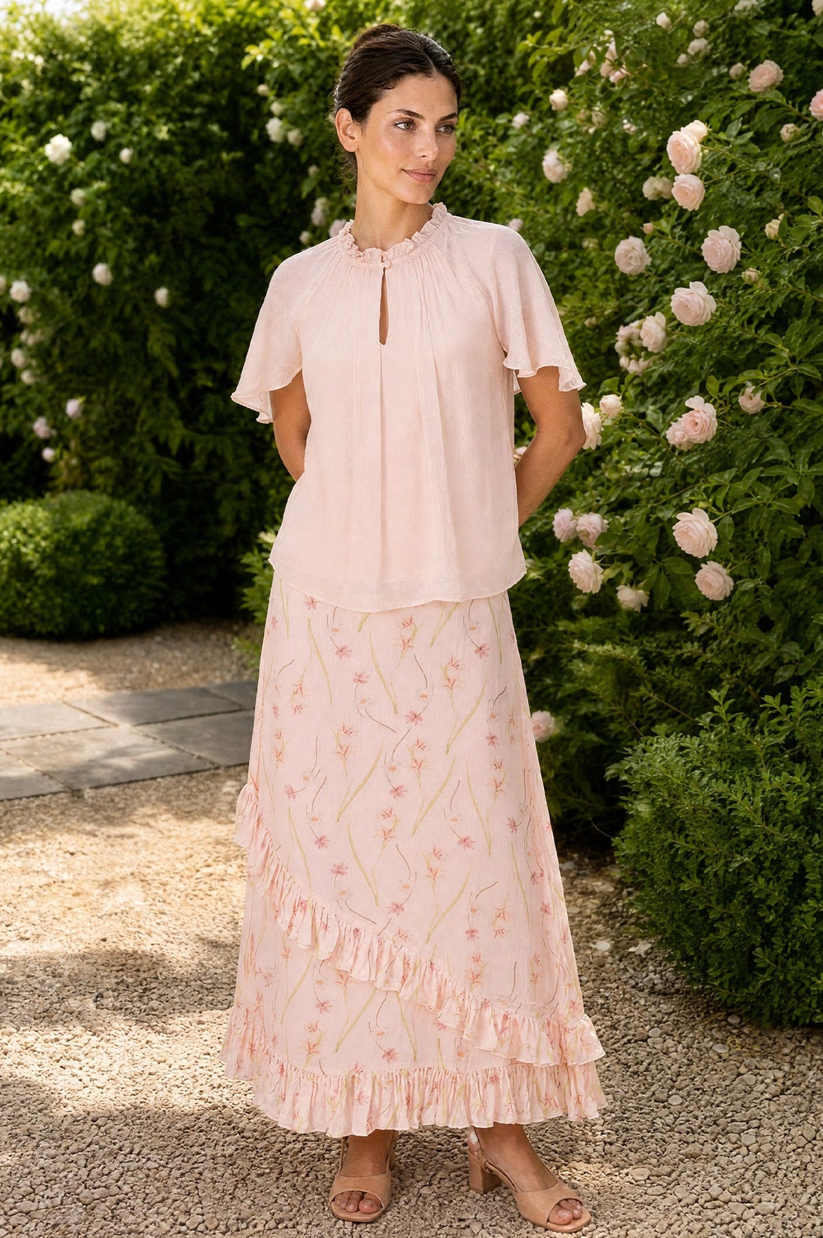 RHS Printed Boho Skirt | Blush