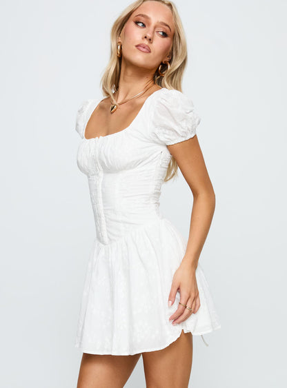 Lethia Corset Mini Dress White