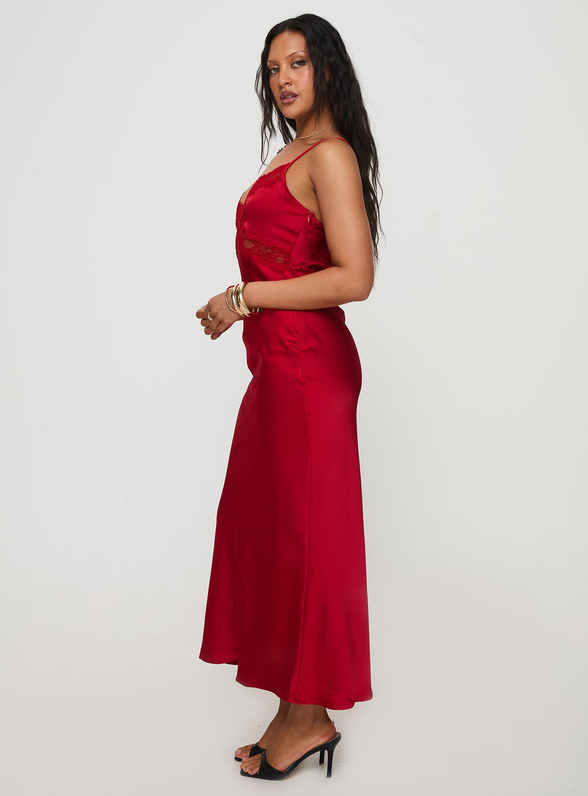 Treasure Bias Cut Maxi Dress Red
