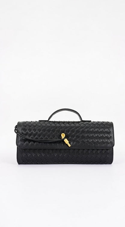 Milano Woven Clutch Handbag - Black