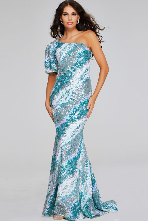 Jovani 39077 Long Mermaid Sequin Formal Evening Dress