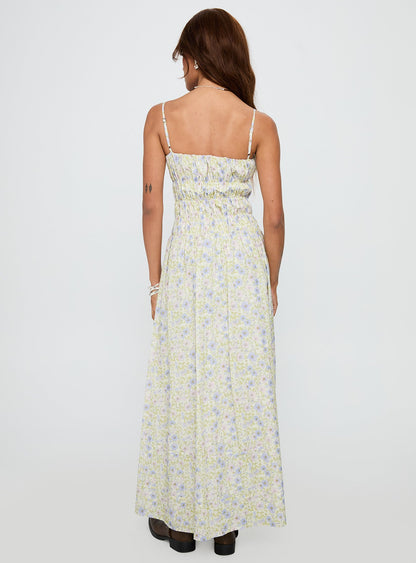 Loralei Shirred Maxi Dress Floral