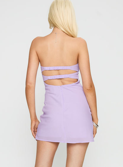 Ilana Strapless Mini Dress Lilac