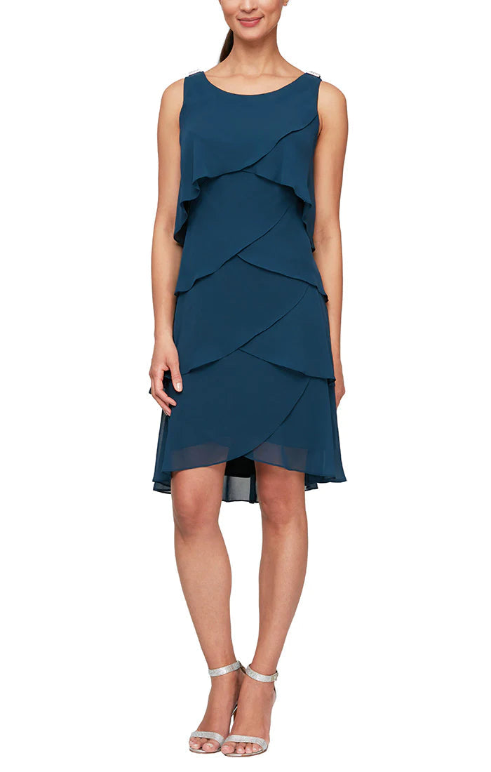 SL Fashions 414044 Tiered Short Cocktail Dress