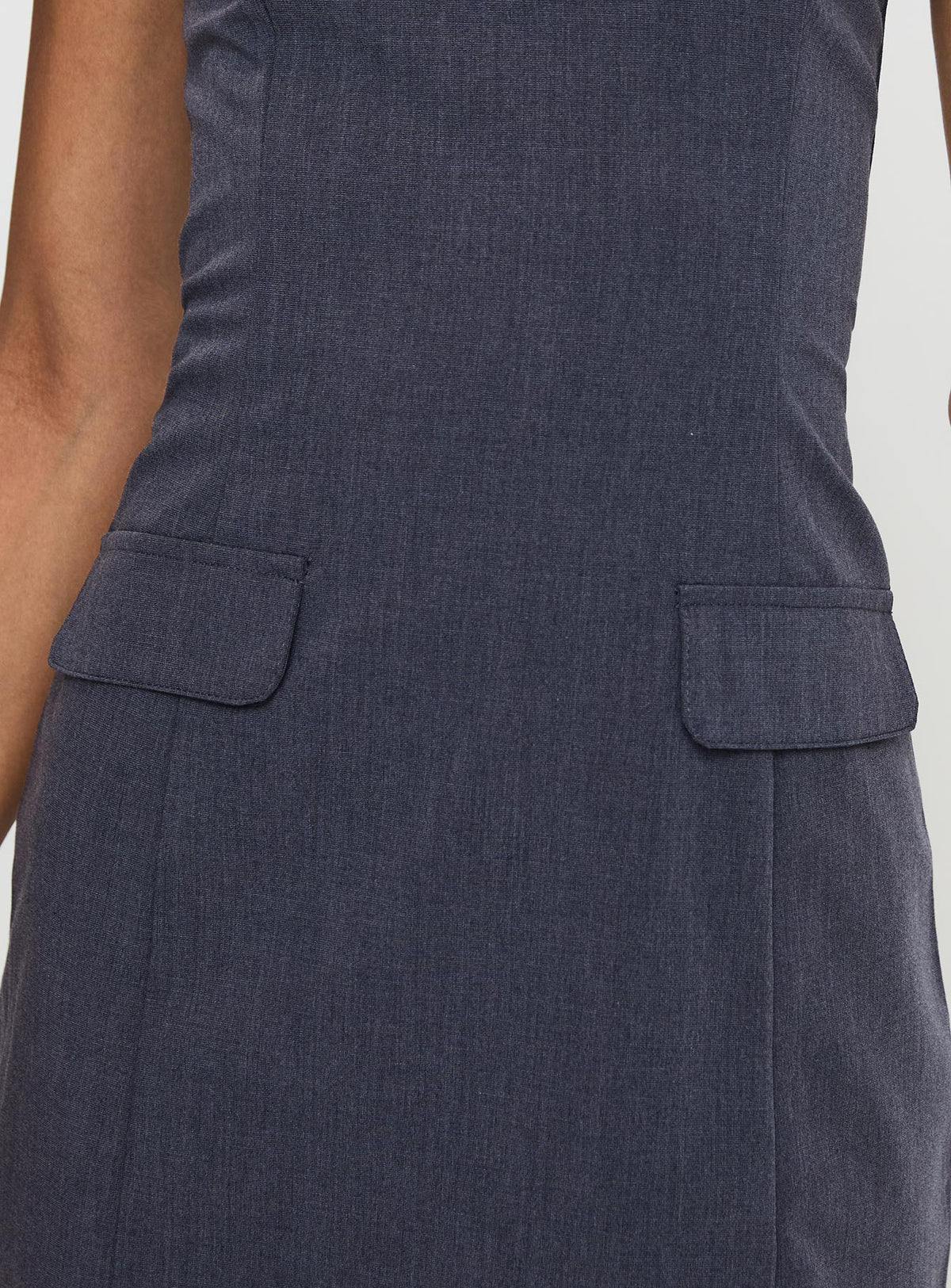 Langdon Strapless Mini Dress Charcoal