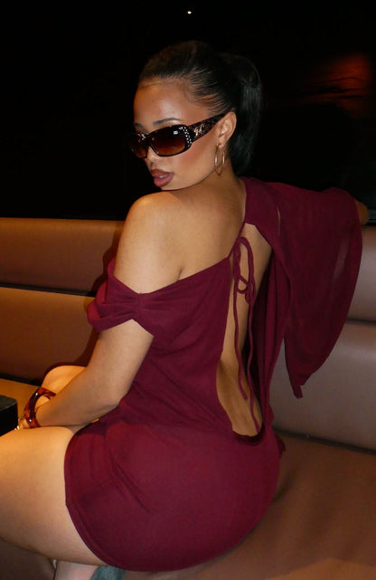 Sicilian Dreams Mini Dress Wine