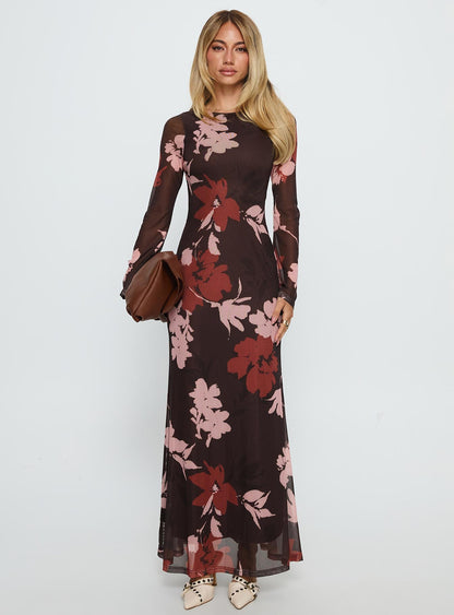 Istefania Long Sleeve Maxi Dress Multi