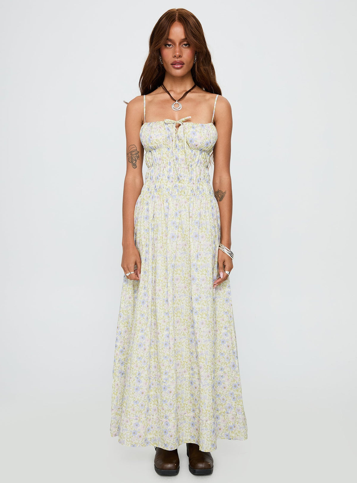 Loralei Shirred Maxi Dress Floral