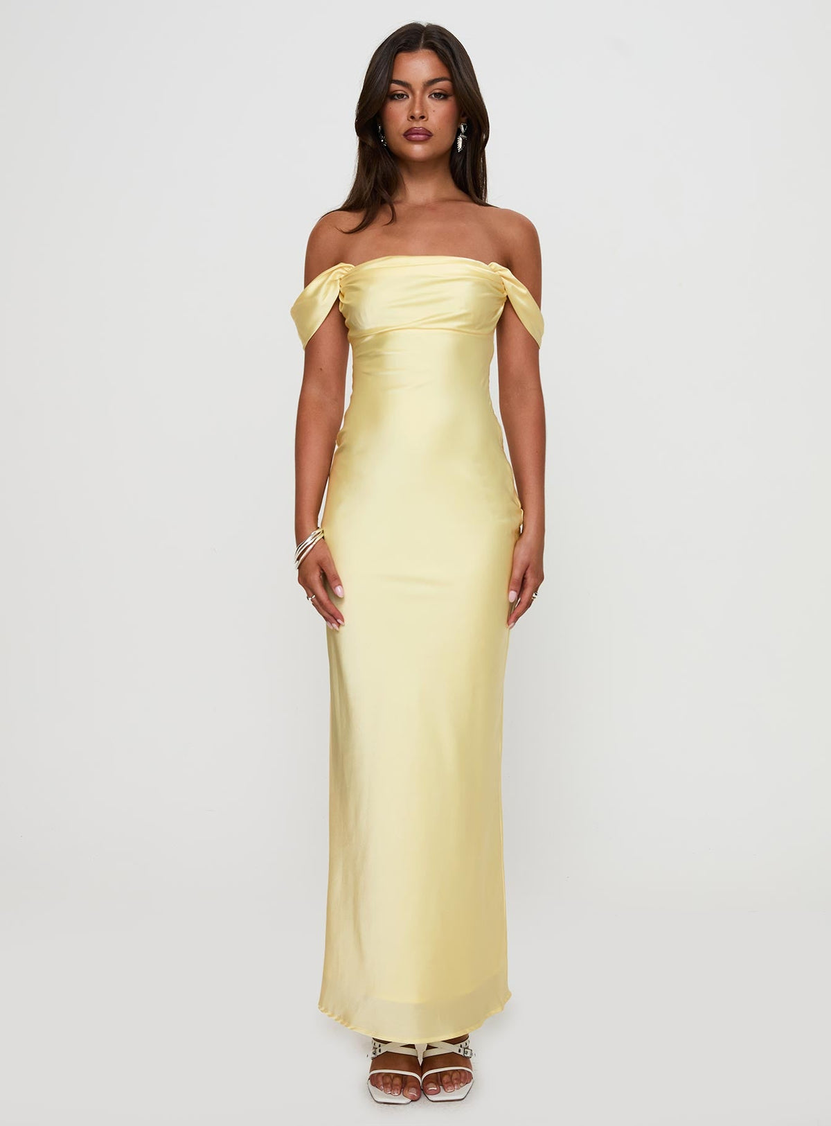 Azura Off The Shoulder Maxi Dress Yellow