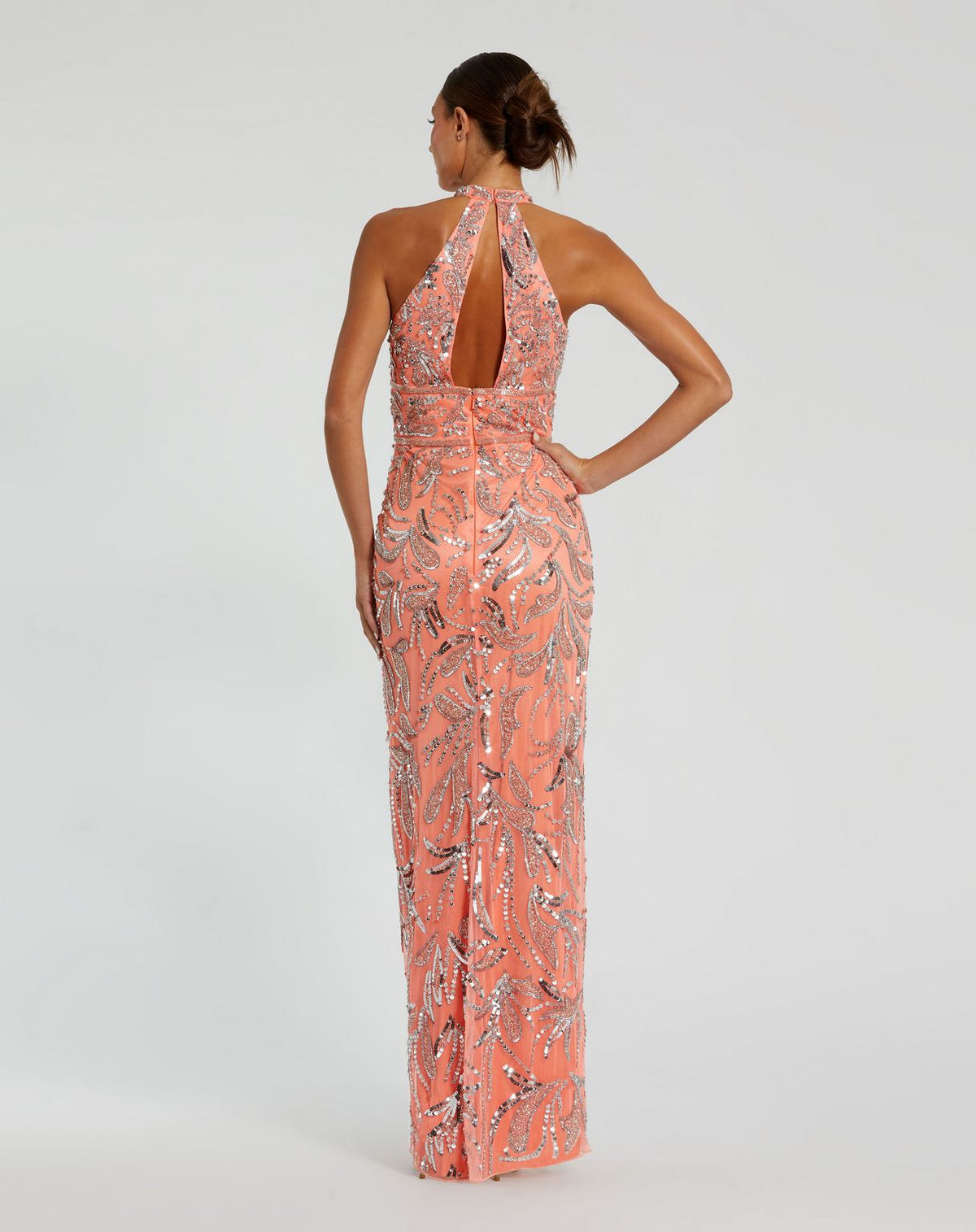 Long Fitted Slit Beaded Prom Formal Dress Fitted Slit Beaded Prom Mac Duggal 6030