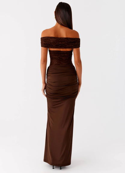Either Way Maxi Dress - Chocolate