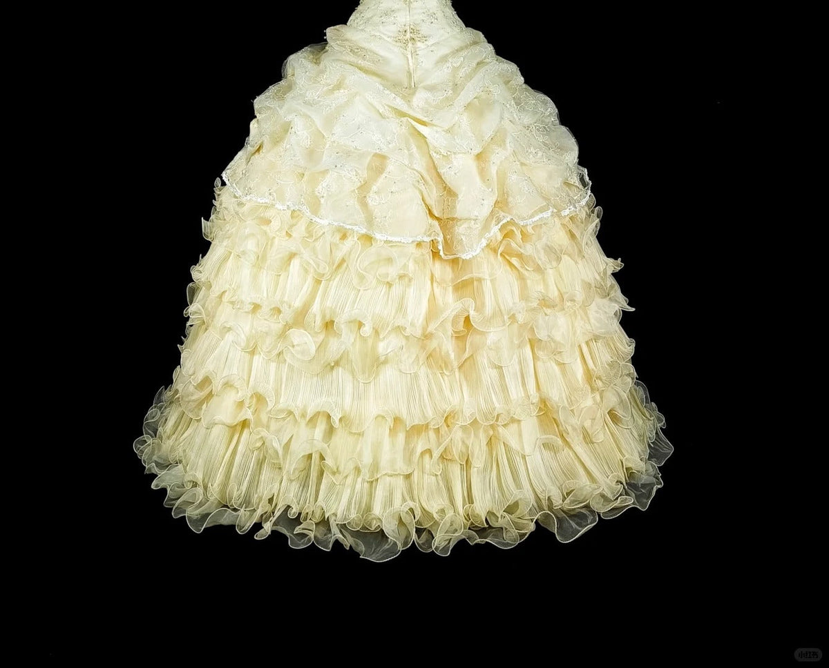 Modest Prom Dresses Ball Gown Yellow Strapless Sleeveless Sweet 16 Dress Formal Evening Outfits N3514