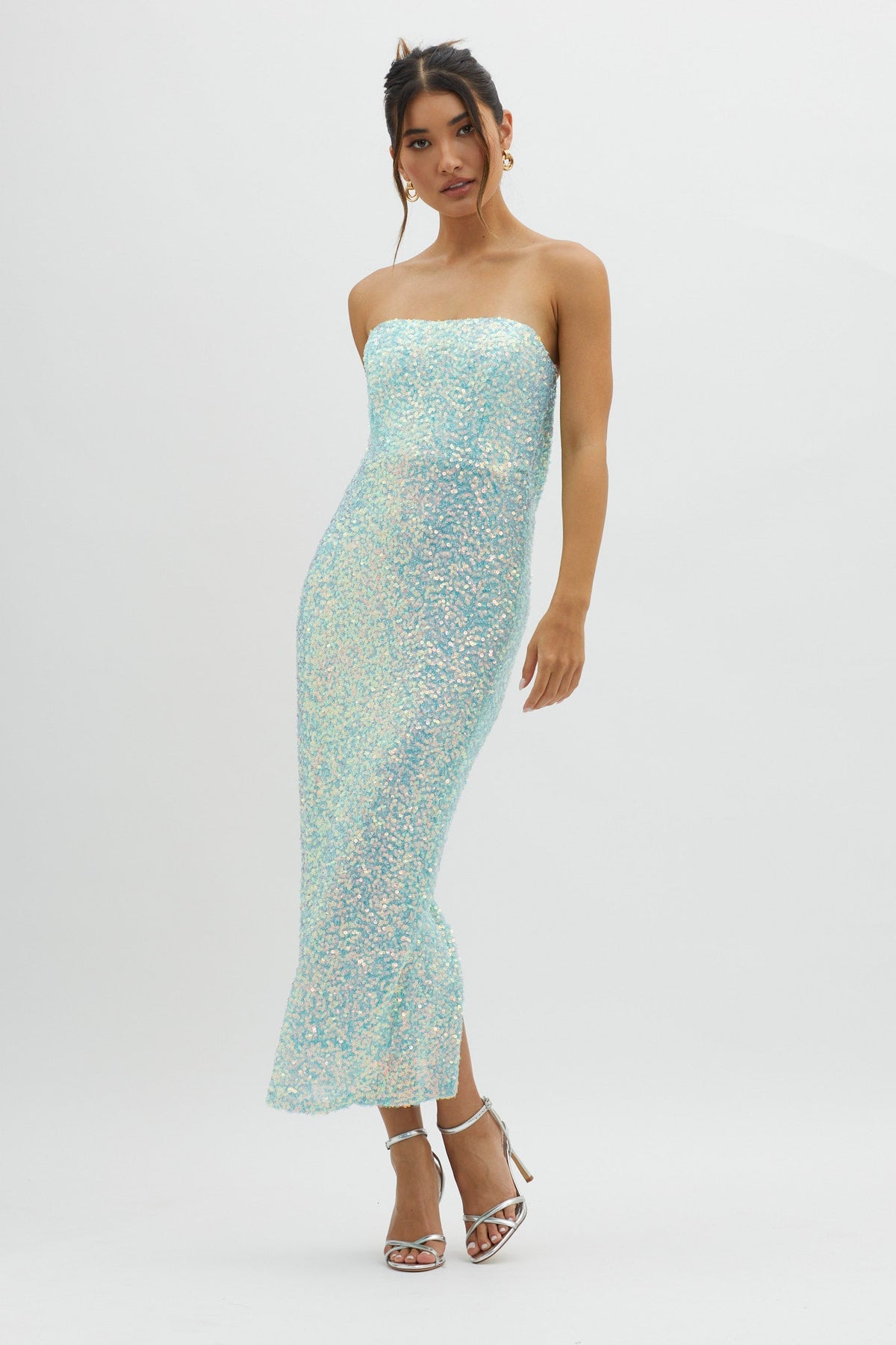 C'est Moi Sequin Laced Back Blue