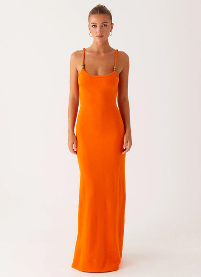 Elaina Knit Maxi Dress - Orange