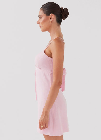 Flora Linen Mini Dress - Candy