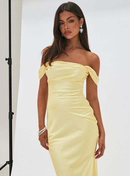 Azura Off The Shoulder Maxi Dress Yellow