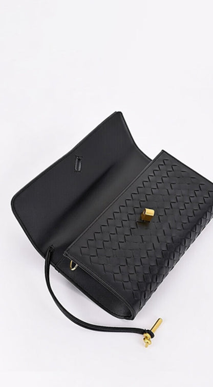 Milano Woven Clutch Handbag - Black