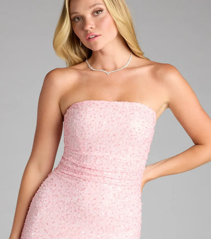 Shimmer And Shine Strapless Sequin Mini Dress