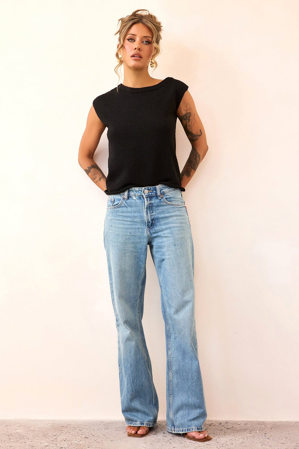 Dance In The Sun Knit Top - Black