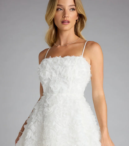 Hallie Rosette Lace-Up Skater Dress