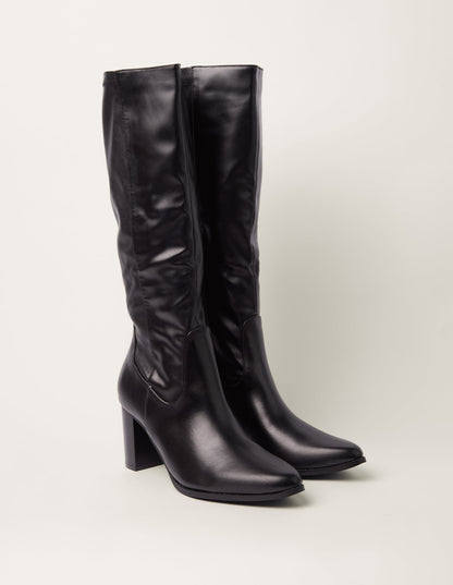 Knee High Leather Look Boots