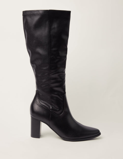 Knee High Leather Look Boots