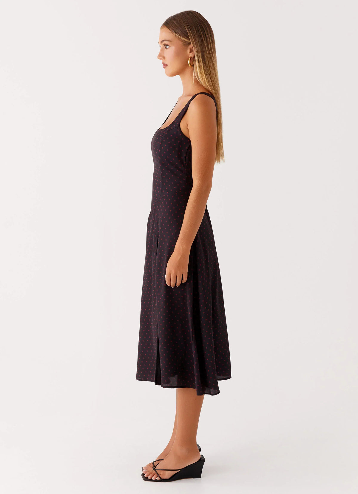 Rowyn Midi Dress - Black Polka Dot